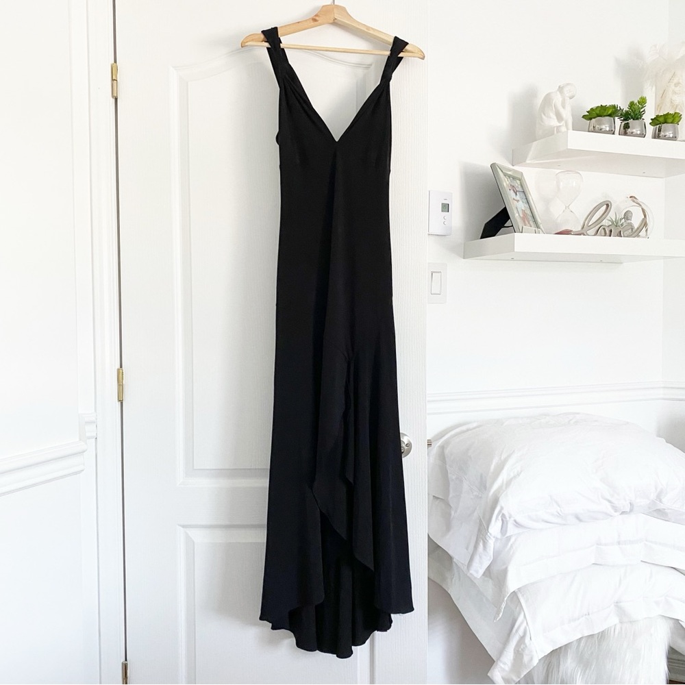 GUESS | Black asymmetrical maxi dress